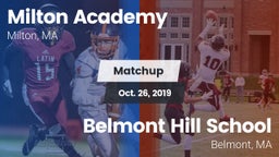Matchup: Milton Academy High vs. Belmont Hill School 2019