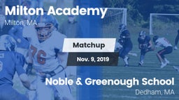 Matchup: Milton Academy High vs. Noble & Greenough School 2019