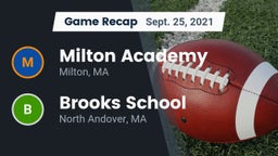 Recap: Milton Academy vs. Brooks School 2021