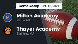 Recap: Milton Academy vs. Thayer Academy  2021
