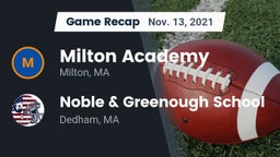 Recap: Milton Academy vs. Noble & Greenough School 2021
