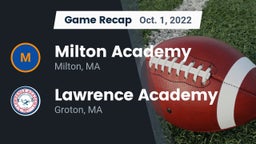 Recap: Milton Academy vs. Lawrence Academy 2022
