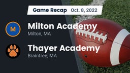 Recap: Milton Academy vs. Thayer Academy  2022