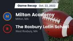 Recap: Milton Academy vs. The Roxbury Latin School 2022