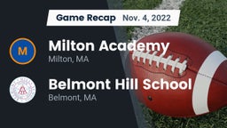 Recap: Milton Academy vs. Belmont Hill School 2022