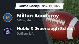Recap: Milton Academy vs. Noble & Greenough School 2022