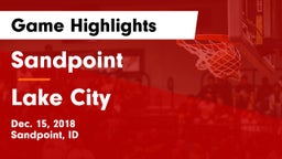 Sandpoint  vs Lake City  Game Highlights - Dec. 15, 2018