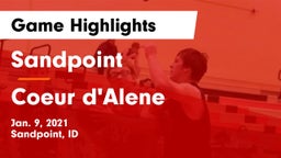 Sandpoint  vs Coeur d'Alene  Game Highlights - Jan. 9, 2021