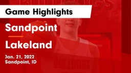 Sandpoint  vs Lakeland  Game Highlights - Jan. 21, 2022