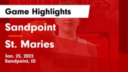 Sandpoint  vs St. Maries Game Highlights - Jan. 25, 2022