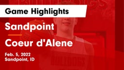 Sandpoint  vs Coeur d'Alene  Game Highlights - Feb. 5, 2022