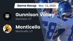 Recap: Gunnison Valley  vs. Monticello  2022