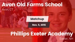 Matchup: Avon Old Farms vs. Phillips Exeter Academy  2016