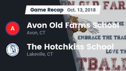 Recap: Avon Old Farms School vs. The Hotchkiss School 2018