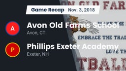 Recap: Avon Old Farms School vs. Phillips Exeter Academy  2018