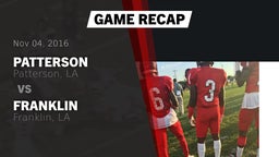 Recap: Patterson  vs. Franklin  2016