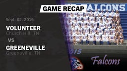 Recap: Volunteer  vs. Greeneville  2016