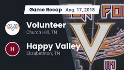 Recap: Volunteer  vs. Happy Valley   2018