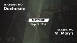 Matchup: Duchesne vs. St. Mary's  2016