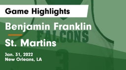 Benjamin Franklin  vs St. Martins Game Highlights - Jan. 31, 2022