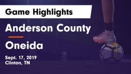 Anderson County  vs Oneida Game Highlights - Sept. 17, 2019