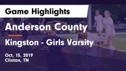 Anderson County  vs Kingston  - Girls Varsity Game Highlights - Oct. 15, 2019