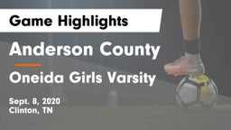Anderson County  vs Oneida  Girls Varsity Game Highlights - Sept. 8, 2020