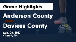 Anderson County  vs Daviess County  Game Highlights - Aug. 20, 2022