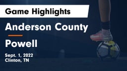 Anderson County  vs Powell  Game Highlights - Sept. 1, 2022