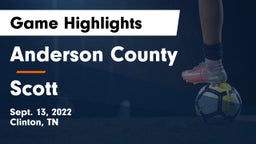 Anderson County  vs Scott  Game Highlights - Sept. 13, 2022