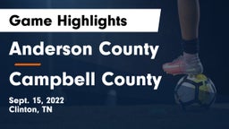 Anderson County  vs Campbell County  Game Highlights - Sept. 15, 2022