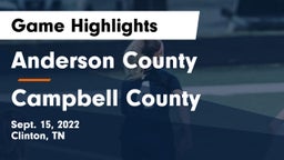 Anderson County  vs Campbell County  Game Highlights - Sept. 15, 2022