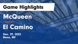 McQueen  vs El Camino  Game Highlights - Dec. 29, 2023