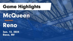 McQueen  vs Reno  Game Highlights - Jan. 12, 2024