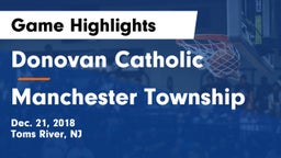 Donovan Catholic  vs Manchester Township  Game Highlights - Dec. 21, 2018