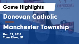 Donovan Catholic  vs Manchester Township  Game Highlights - Dec. 21, 2018