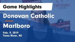 Donovan Catholic  vs Marlboro  Game Highlights - Feb. 9, 2019