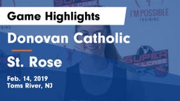 Donovan Catholic  vs St. Rose  Game Highlights - Feb. 14, 2019