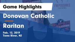 Donovan Catholic  vs Raritan  Game Highlights - Feb. 12, 2019
