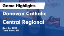 Donovan Catholic  vs Central Regional  Game Highlights - Dec. 26, 2019