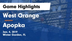 West Orange  vs Apopka  Game Highlights - Jan. 4, 2019