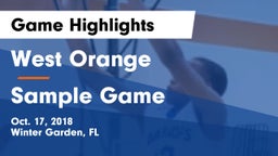 West Orange  vs Sample Game Game Highlights - Oct. 17, 2018