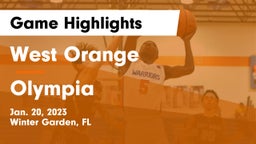 West Orange  vs Olympia  Game Highlights - Jan. 20, 2023