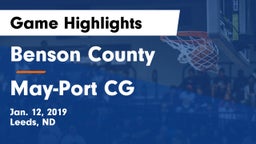 Benson County  vs May-Port CG  Game Highlights - Jan. 12, 2019