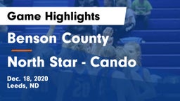 Benson County  vs North Star - Cando Game Highlights - Dec. 18, 2020