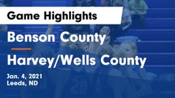 Benson County  vs Harvey/Wells County Game Highlights - Jan. 4, 2021