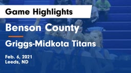 Benson County  vs Griggs-Midkota Titans Game Highlights - Feb. 6, 2021