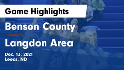 Benson County  vs Langdon Area  Game Highlights - Dec. 13, 2021