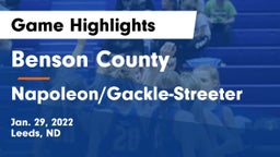Benson County  vs Napoleon/Gackle-Streeter  Game Highlights - Jan. 29, 2022