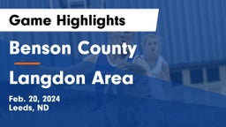 Benson County  vs Langdon Area  Game Highlights - Feb. 20, 2024